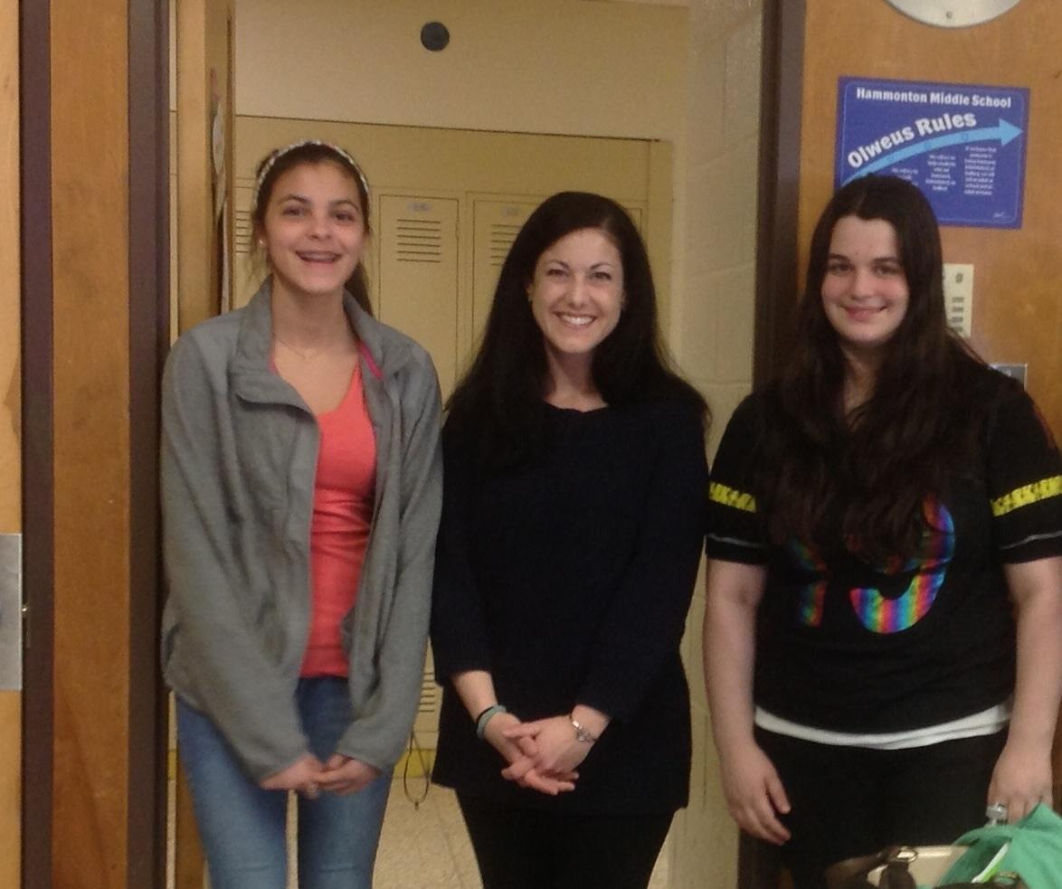 Science teacher, Mrs. Gauntt, with some of her students.